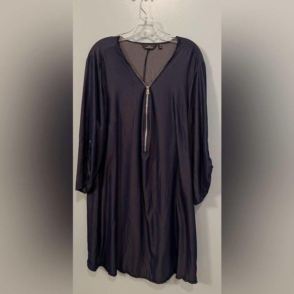 Denim Blue Zippered Dress